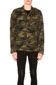 Amiri Military Shirt In Abstract,green,brown