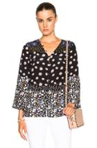 Suno Button Front Top In Black,floral