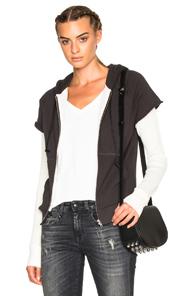 R13 Double Hoodie In Black