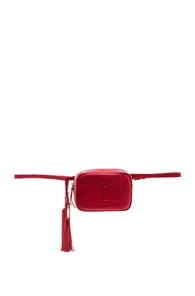 Saint Laurent Monogramme Lou Hip Belt With Pouch In Red