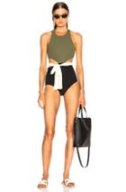 Flagpole Lynn Swimsuit With Sash In Black,green