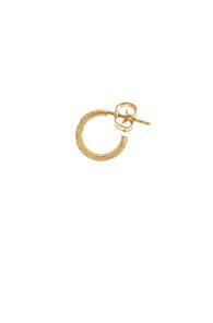 Afin Atelier Small Single Hoop Earring With Diamonds In Metallics
