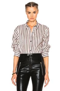 Isabel Marant Manray Shirt Story Blouse In White,black,red,stripes