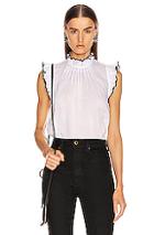 Frame Tipped Sleeveless Top In White