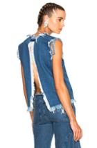 Marques ' Almeida Sleeveless Crew Neck Top In Blue