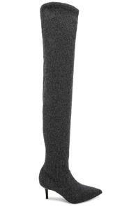 Monse Thigh High Sock Boots In Gray