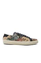 Saint Laurent Court Classic Floral Tapestry Sneakers In Floral,neutrals
