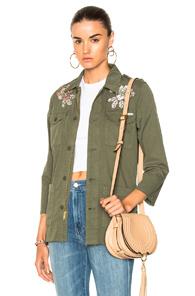 Mother Top Brass Fray Jacket In Green