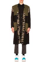 Comme Des Garcons Shirt Wool Coat In Green,abstract,black