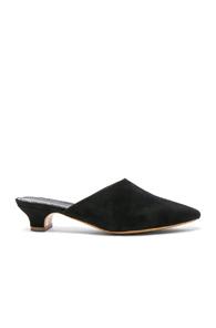 Mansur Gavriel Suede Elegant Slides In Black