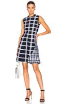 Victoria Beckham Tartan Check Intarsia Mini Dress In Blue,checkered & Plaid,white