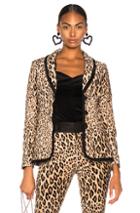 Frame Fitted Velvet Jacket In Brown,animal Print