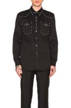Givenchy Two Pocket Studded Denim Shirt In Black