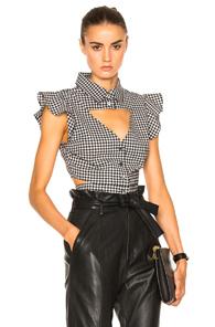 Marissa Webb Denise Gingham Blouse In Black,checkered & Plaid