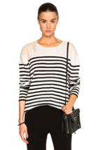 Raquel Allegra Shred Shoulder Sweater In Stripes