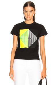 Proenza Schouler Pswl Split Diamond Printed Tee In Black