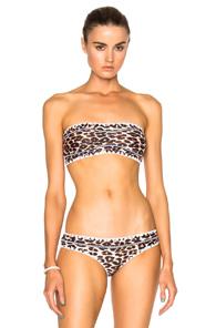 Same Swim Babe Bandeau Bikini Top In Animal Print,brown