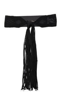 Oscar De La Renta Tassel Belt In Black