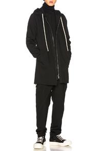 Rick Owens Zip Up Hoodie In Black