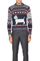Thom Browne Hector Browne Fair Isle Jacquard Sweater In Blue,stripes