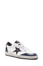 Golden Goose Ball Star Leather Sneakers In White,blue