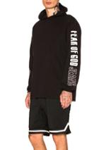 Fear Of God Printed Heavy Jersey Long Sleeve Hoodie In Black