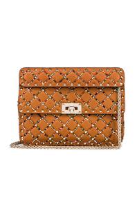 Valentino Spike It Medium Shoulder Bag In Brown