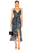 Patbo Burnout Velvet Midi Dress In Blue,floral,purple