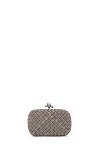 Bottega Veneta Knot Clutch In Gray