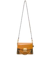 Givenchy Bicolor Small Leather & Suede Gv3 In Brown,yellow
