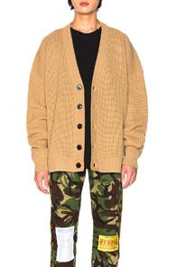 Raf Simons V Neck Cardigan In Neutral