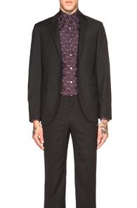 Lanvin Slim Fit Raw Edge Two Button Jacket In Black