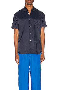 Comme Des Garcons Shirt Printed Shirt In Blue,polka Dots