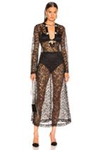 Alessandra Rich Crystal Button Lace Dress In Black