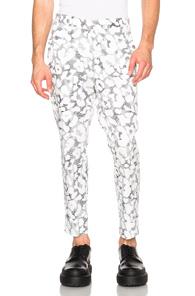 Neil Barrett Leopard Stripe Poplin Trousers In White,abstract