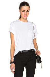 T By Alexander Wang Welded Cotton Jersey Pocket Tee In White
