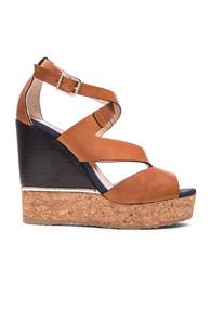 Jimmy Choo Leather Nate Wedges In Brown
