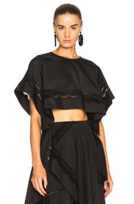 3.1 Phillip Lim Cropped Eyelet Top In Black