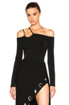 David Koma Off Shoulder Bodysuit In Black