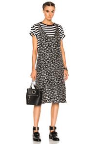 R13 Tank Overlay Dress In Black,floral,stripes