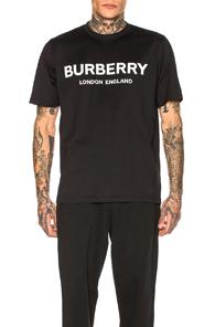Burberry Logo Print Tee In Black