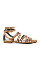 Saint Laurent Suede Multistud Nu Pieds Sandals In Brown