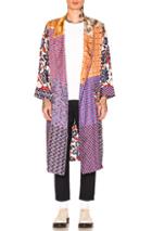 Pierre-louis Mascia Aloeuw Patchwork Robe In Blue,orange,floral,geometric Print