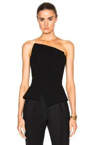Roland Mouret Leonard Double Wool Crepe Top In Black