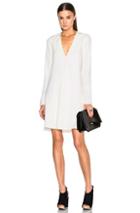Proenza Schouler Satin Back Crepe V Neck Dress In White