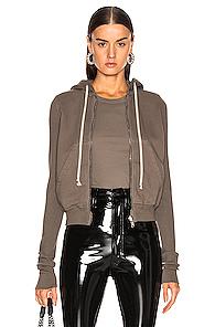 Drkshdw By Rick Owens Reg Hoodie In Green