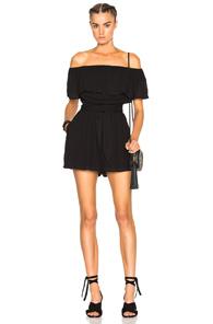 Mara Hoffman Off The Shoulder Romper In Black