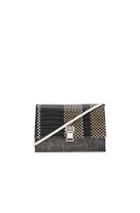 Proenza Schouler Small Knit Stripe Lunch Bag With Strap In Black,stripes,checkered & Plaid