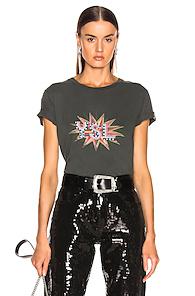 Saint Laurent Logo Tee Shirt In Gray