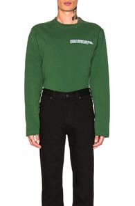 Calvin Klein 205w39nyc Script Long Sleeve Tee In Green